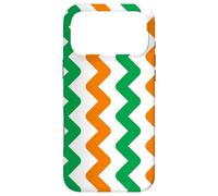 Carcasa para iPhone 17 Pro MAX Orange Green White Zigzag Line Geometric Ivory Coast Pattern
