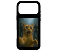 Carcasa para iPhone 17 Pro MAX Orange Tabby Cat Selfie Run Away from Zombie for Kids Adult