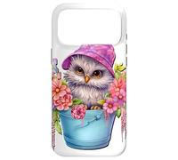 Carcasa para iPhone 17 Pro MAX Owl In Spring Flower Bucket For Women and Girls Baby Bird