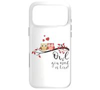 Carcasa para iPhone 17 Pro MAX Owl You Need is Love! Cute Funny for Owl Lovers