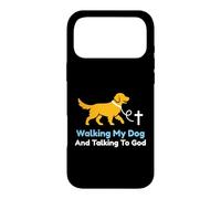 Carcasa para iPhone 17 Pro MAX Paseando a mi Perro y Hablando con Dios Christian Pet Owner