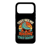 Carcasa para iPhone 17 Pro MAX Patín de Ruedas They See Me Rolling Retro Skater Hatin Girls