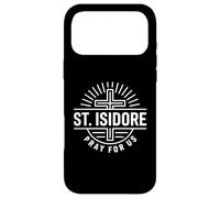 Carcasa para iPhone 17 Pro MAX Patrón Católico San Isidoro ruega por Nosotros Cruz