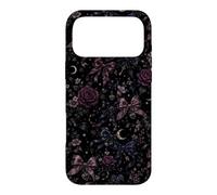 Carcasa para iPhone 17 Pro MAX Patrón de Luna botánica Vintage con diseño Floral, Estilo Bow Coquet
