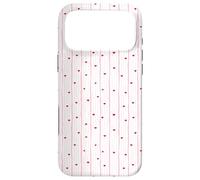 Carcasa para iPhone 17 Pro MAX Patrón De Rayas Corazón Rosa Rojo Elegante Diseño De Línea Vertical