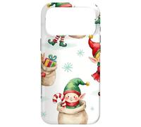 Carcasa para iPhone 17 Pro MAX Patrón temático de Elfos navideños Acuarela estética