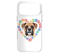Carcasa para iPhone 17 Pro MAX Paws Dye Heart Boxer Dog Boxers