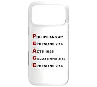 Carcasa para iPhone 17 Pro MAX Peace Acrostic - 5 Christian Faith Bible Verse Scriptures