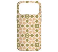 Carcasa para iPhone 17 Pro MAX Peach Green Olive Khaki Flower Circle Star Folk Art Pattern