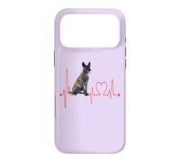 Carcasa para iPhone 17 Pro MAX Perro Pastor holandés Latido del corazón ECG Mis Perros Son mi Cardio