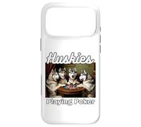 Carcasa para iPhone 17 Pro MAX Perros Jugando Al Poker Huskies Perro Husky Siberiano Cartas