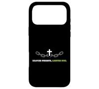 Carcasa para iPhone 17 Pro MAX Pesos más Pesados más Ligero Alma Cristiana fe Fitness Atleta