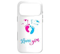 Carcasa para iPhone 17 Pro MAX Pink or Blue Pawpaw Loves You Baby Shower Revelación de género