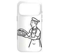 Carcasa para iPhone 17 Pro MAX Pizza Maker Sketch Pizzaiolo para niños