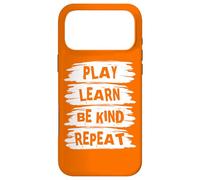 Carcasa para iPhone 17 Pro MAX Play Learn Be Kind Repeat Kindness Day 2026 Unity Day Orange