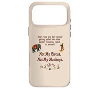 Carcasa para iPhone 17 Pro MAX Póster Antiguo con Texto en inglés Not My Circus, Not My Monkey