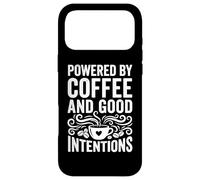 Carcasa para iPhone 17 Pro MAX Powered by Coffee and Good Intentions - Cita Divertida de cafeína
