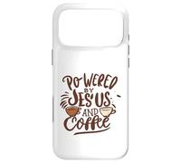 Carcasa para iPhone 17 Pro MAX Powered by Jesus and Coffee Christian Faith Religious Prayer
