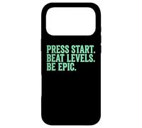 Carcasa para iPhone 17 Pro MAX Press Start Beat Levels Be Epic Controlador de Videojuegos Gamer