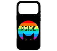 Carcasa para iPhone 17 Pro MAX Pride Rainbow Cat LGBTQ Rainbow Black Cat Graphic