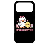 Carcasa para iPhone 17 Pro MAX Primavera Besties Kawaii Pato y Pollito Huevos de Pascua Lindo Dibujos Animados