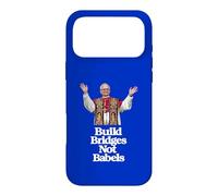 Carcasa para iPhone 17 Pro MAX Primer Papa Americano León XIV - Construir Puentes, no Babels