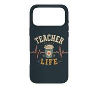 Carcasa para iPhone 17 Pro MAX Profesor Vida Café Latidos del corazón Escuela Educador Humor