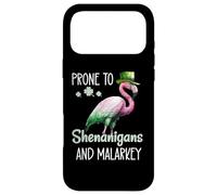 Carcasa para iPhone 17 Pro MAX Prone to Shenanigans and Malarkey Sign St Patricks Flamingo