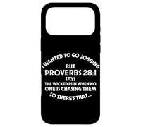 Carcasa para iPhone 17 Pro MAX Proverbios 28:1 Versículo bíblico Divertido Cristiano