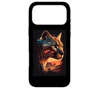 Carcasa para iPhone 17 Pro MAX Puma, montañas, Puesta de Sol, león de montaña, Retro, Vintage