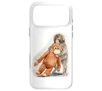 Carcasa para iPhone 17 Pro MAX Punch - Lindo bebé Mono y orangután Peluche Juguete Acuarela
