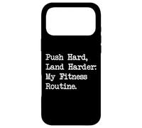 Carcasa para iPhone 17 Pro MAX Push Hard Land Harder Mi Rutina de Fitness Citas Divertidas de Patinador