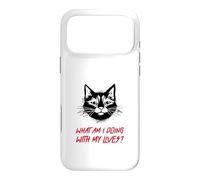 Carcasa para iPhone 17 Pro MAX ¿Qué Estoy Haciendo con mis Vidas? (Funny Cat Statement)