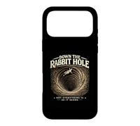 Carcasa para iPhone 17 Pro MAX Rabbit Holes Conspiración Gráfico Retro Conejo OVNIs Meme Verdad