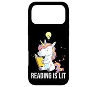 Carcasa para iPhone 17 Pro MAX Reading Is Lit Unicorn Library Inglés Profesor Amante de los Libros