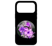 Carcasa para iPhone 17 Pro MAX Record Player LP Music Themed Pressed Flower Purple Floral