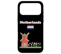 Carcasa para iPhone 17 Pro MAX Recuerdo de Viaje a Holanda Molino de Viento y Tulipanes Bandera Holandesa