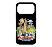 Carcasa para iPhone 17 Pro MAX Recuerdo de Viaje de Castillos con Bandera del Reino Unido