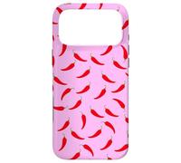 Carcasa para iPhone 17 Pro MAX Red Chili Pepper Spicy Pink Pattern Fun Estética Food Art