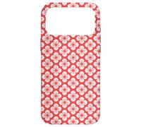 Carcasa para iPhone 17 Pro MAX Red Floral Flower Leaves Turkish Rounded Retro Patter