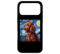 Carcasa para iPhone 17 Pro MAX Red Poodle Dog Van Gogh Style Starry Night