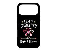 Carcasa para iPhone 17 Pro MAX Regalo de los Amantes de los Perros y los Caballos fácilmente distraídos