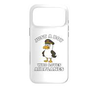Carcasa para iPhone 17 Pro MAX Regalo de pájaro de Albatros con Texto en inglés Just a Boy Who Loves Airplanes