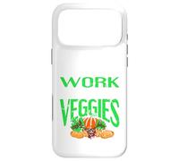 Carcasa para iPhone 17 Pro MAX Regalo Retro Vegano con el Texto I'm Done with Work Let's Eat Veggies