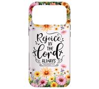 Carcasa para iPhone 17 Pro MAX Rejoice In The Lord Always Bible Verse 4:4 Christian Faith