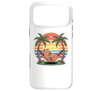 Carcasa para iPhone 17 Pro MAX Relaxing Capybara, Sunset, Palm Tree, Summer capy Vacation