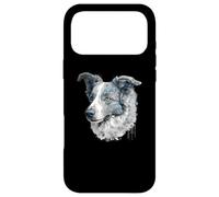 Carcasa para iPhone 17 Pro MAX Retrato Floral Azul Merle Border Collie