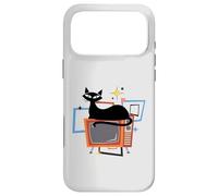 Carcasa para iPhone 17 Pro MAX Retro Atomic Age Mid-Century Cat Vintage TV Modern
