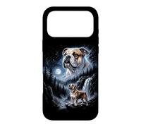 Carcasa para iPhone 17 Pro MAX Retro Bulldog Aullando a la Luna 90s Bootleg Meme Puppy Dog