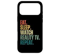 Carcasa para iPhone 17 Pro MAX Retro Eat Sleep, mira Reality TV Repeat, Divertido fanático de los Reality Shows